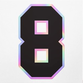 Holographic Decal Stickers of Number 8 Silhouette Premium Waterproof Vinyl Decal Stickers for Laptop Phone Accessory Helmet Car Window Mug Tuber Cup Door Wall Decoration ANDVER301151bHO