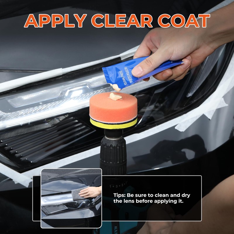 GEARLEADER Car Headlight Restoration Kit Polishing Paste Headlamp Repair Light
