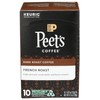 Peet's Coffee, French Roast - Dark Roast Coffee - 10 K-Cup Pods for Keurig Brewers (1 Box of 10 K-Cup Pods)