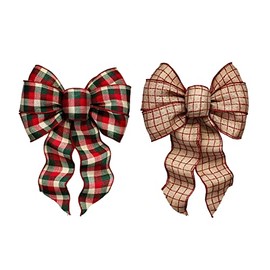 Holiday Trims Christmas Bow Bow Assortment Multicolored Fabric 8.5 inch 1 pk