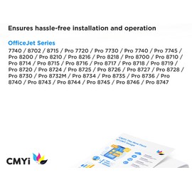 CMYi 952XL Black Replacement Ink Cartridge for HP OfficeJet Pro 8726, Pro 8727, Pro 8728, Pro 8730, Pro 8732M, Pro 8734, Pro 8735, Pro 8736, Pro 8740, Pro 8743, Pro 8744, Pro 8745, Pro 8746 (2 Black)