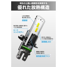 Carmate GIGA C4500 Series BW5021 LED Headlight Bulb for Cars, 6000K/H4, Hi4,500lm, Lo4000lm, Hybrid Vehicles, Idling Stop Vehicles