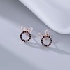 Reffeer Solid 925 Sterling Silver Easter Bunny Earrings Stud for
