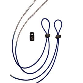 GK Swimwear Replacement Bungee Cord Goggle Strap Kit (2 Sets) (Blue/White)