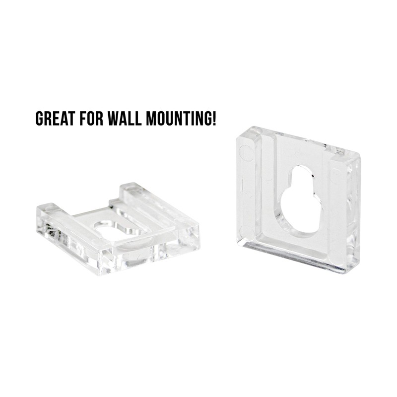 25 Pack Acrylic Keyhole Attachments 3/8" Clear Hanging Hardware for