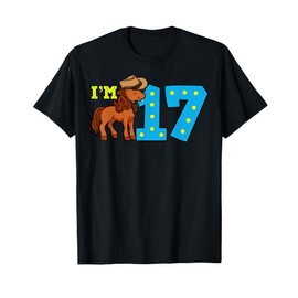 Cowboy 17th Birthday Party Rodeo Hat Horse Rider Ranch Theme T-Shirt