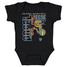 500 LEVEL Angel Reese Chicago Sky One-Piece Infant Bodysuit - Angel Reese Chicago Sky Player Number WHT (Black, 18M)