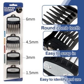 Juguta 4 Stück Haarschneidemaschine Aufsätze für Wahl,Haarschneider Führungskämme,Bartschneider Aufsteckkamm Set,Magic Clip Trimmer Rasierer