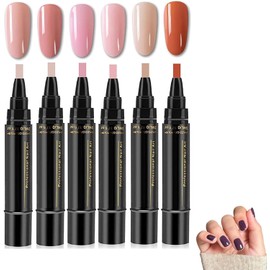 6 Piezas Pen Esmalte de Uñas, 2026 Nuevo Rotuladores de Gel Para Uñas de Secado Rápido 3 en 1, Bolígrafo De Gel De Esmalte De Uñas Multicolor Para Mujeres (Set A)