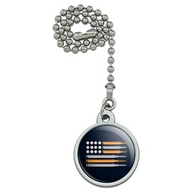 GRAPHICS & MORE American Flag Bullets Guns USA Second 2nd Amendment Ceiling Fan and Light Pull Chain