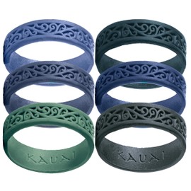 KAUAI Silicone Rings for Women – Soft and Pretty. Comfortable, Breathable, Stackable Rings. Lightweight Rubber Womens Engagement Ring & Wedding Band. Women’s thin Unisex Bands