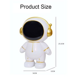 Jaugufiy Astronaut Piggy Bank Coin Bank，Cute Spaceman Money Box Astronaut Figurine Decor Desktop Sculpture Statue Ornament Funny Astronaut Decorations for Kids, Boys, Girls(Gold)