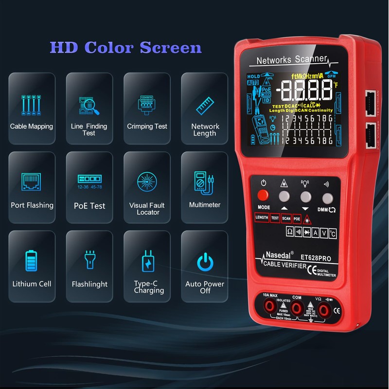 Network Cable Tester Wire Tracker Tone Generator Ethernet Tester Multimeter