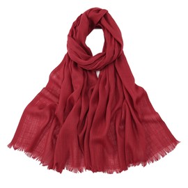 Canxiaoba Women's Summer Scarf Lightweight And Soft Bamboo Cotton Headscarf (maroon)