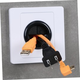 OSALADI 5pcs Threaded Socket Cable Management for TV Wall - In-Wall Brush Plate Pass Through Insert for Wires - Hider Plate Blank Board Plastic