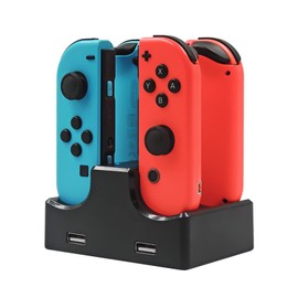 ciciglow Charging Dock Compatible with Switch Joycon, 4 in 1 Switch Joycon Controller Charger with LED Indicator Charge Stand Station with Type C Charging Cable