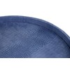 HofferRuffer Round Serving Tray 20'', Elegant Faux Leather Circle Ottoman