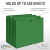 Green File Jackets, 2 Inch Expansion, Letter Size, Reinforced Straight-Cut