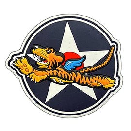 Flying Tigers Fighter Squadron Morale Patch [3D PVC Rubber - Hook Fastener Backing -FT8]