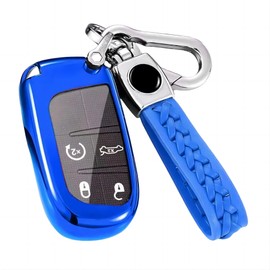Z.MYUKI Compass Key Case with Key Fob for Jeep Compass 2017-2022 2023 Accessories Original, blue