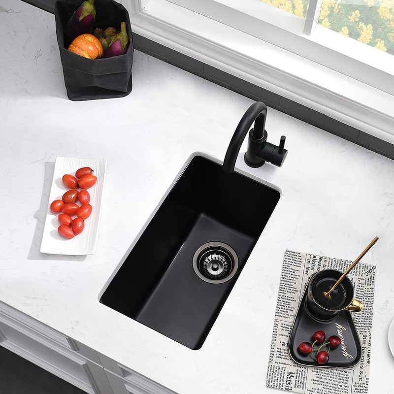 12 Inch Black Bar Sink Undermount-VASOYO 12x16 Rv Sink Kitchen