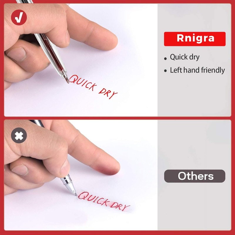 Rnigra Red Pens Ballpoint 20PCS, Ballpoint Pens, 1MM Red Biros
