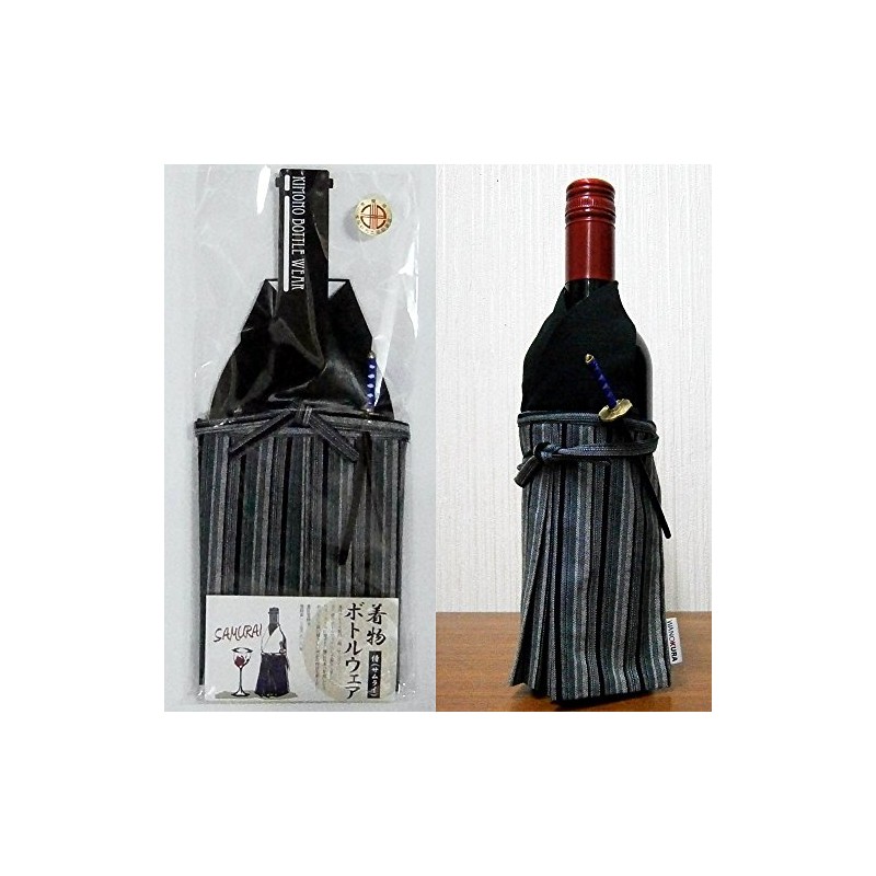 Kimono Bottle Cover Kimono Bottle Wear Samurai (Samurai) Black