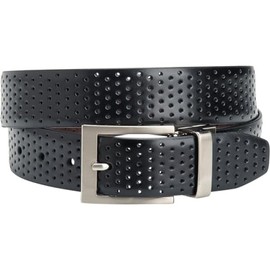 TGW Men's Players Perforated Reversible Belt for Golfing Black/Brown 36