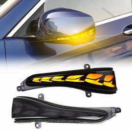 PGTOPONE Side Mirror Light Led DRL Turn Signal Dynamic Sequential Blink Car Lights Running Indicator Marker Lamps Compatible with Infiniti Q50 Q60 Q70 QX30 QX50 QX60 QX70 For Nissan Skyline (Smoked)
