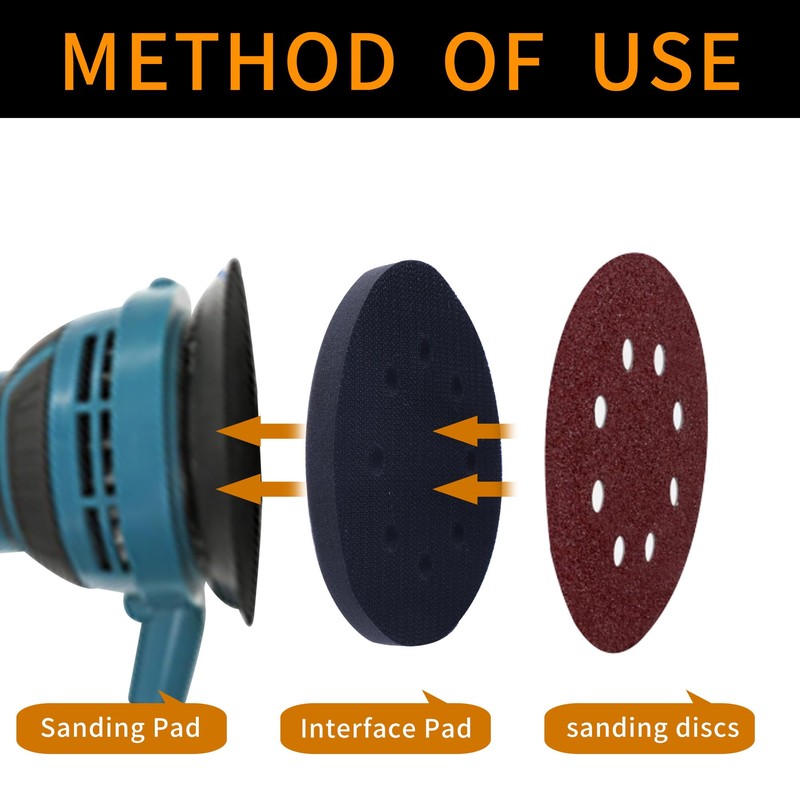 5 Inch 8 Holes Hook and Loop Soft Sponge Cushion