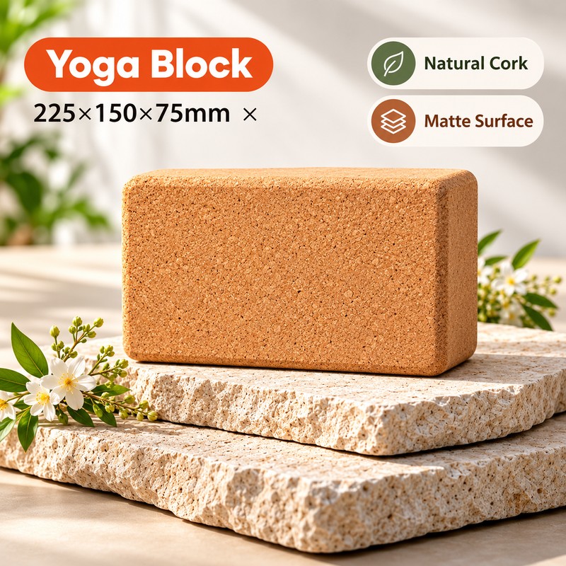 Natural Cork Yoga Block and Massage Ball for Yoga &