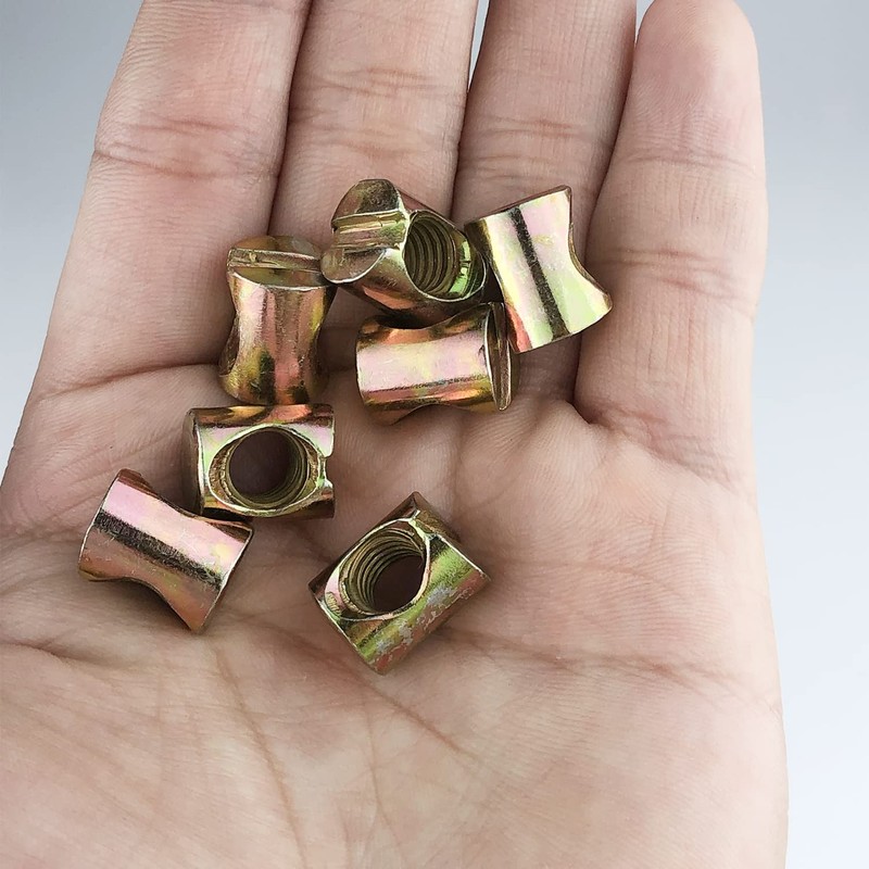 10 PCS Metric M8x11.5mmx14.5mm Barrel Nuts,for M8-1.25 Bolts Cross Dowels