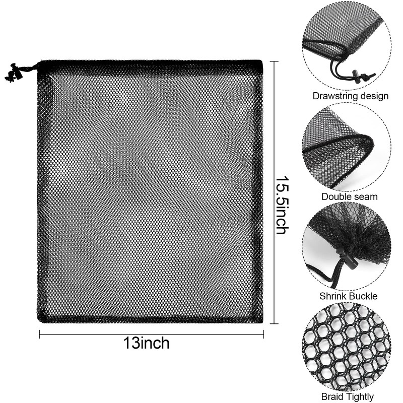 iMucci 13"X15.5" 50Pcs Mesh Laundry Drawstring Bag Nylon Drawstring Gym