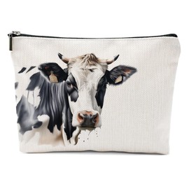 XFN Cow Gifts, Cow Print Stuff Makeup Bag, Cosmetic Bag Travel Pouch, Animal Lovers Friendship Graduation Birthday Gifts for Women Girls Daughter Sisters Coworker Best Friend