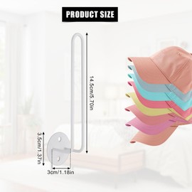 NQEUEPN 2pcs Hat Racks for Baseball Caps, Metal Cap Organizer Hat Storage Holder Hat Hanging Hooks Wall Mount Cap Hanger for Door, Bedroom, Closet, Wall Drilled to Display (White)