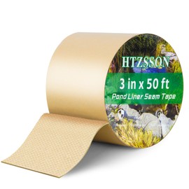 HTZSSON Pond Liner Seam Tape 3" x 50' - Double Sided Butyl Adhesive Tape for EPDM Liners, Waterproof Repair Patch for Ponds, Fish Ponds, Water Features & Outdoor Landscaping (Yellow)
