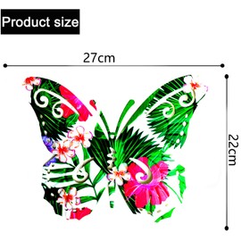 U/D Metal Butterfly Ornaments Wall Art Decor Outdoor, 2 Pack Colorful Garden Wall Sculptures Indoor or Outdoor Home Decorations