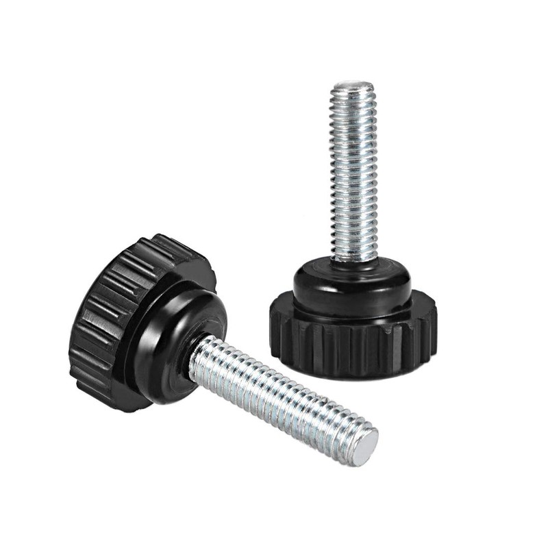 sourcing map M6 x 30mm Metric Male Thread Knurled Clamping
