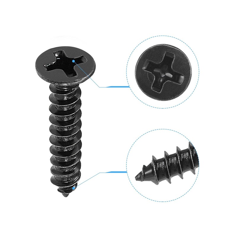 sourcing map M3.5 x 18mm Wood Screws Phillips Flat Head