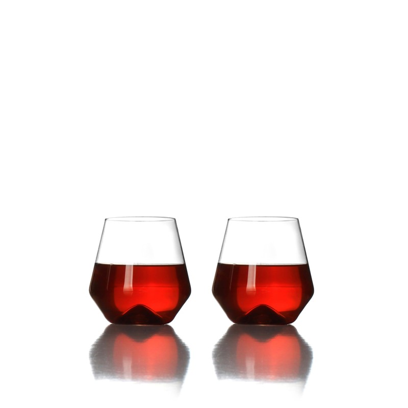 Sempli Monti Rosso Stemless Wine Glasses Set of 2 -