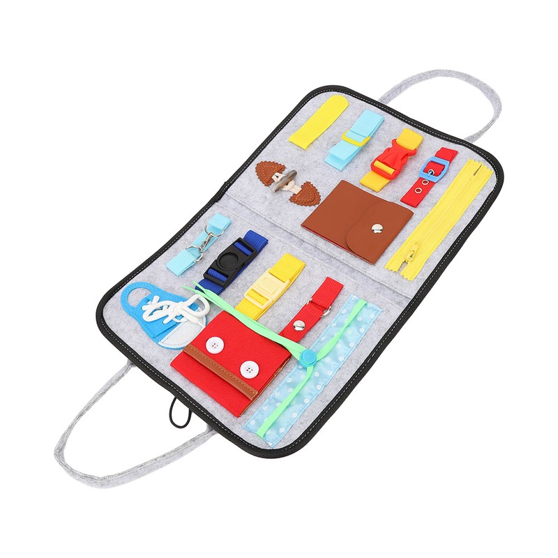 Elderly Activity Sensory Board Portable Zip Button Basic Skills Sensory