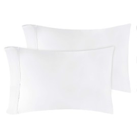 Superior Modal from Beechwood 400 Thread Pillowcase Set, Silky Soft Cool Bedding Essentials, Sateen Weave, Pillow Covers, Home, Hotel, Spa, Solid Modern Bedroom Pillowcases, Set of 2, King, White