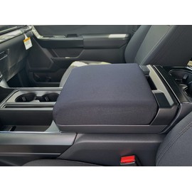 Auto Console Covers- Fits The Ford F-250 Super Duty 2023-2025 Center Console Armrest Lid Cover Waterproof Neoprene Fabric (Black)