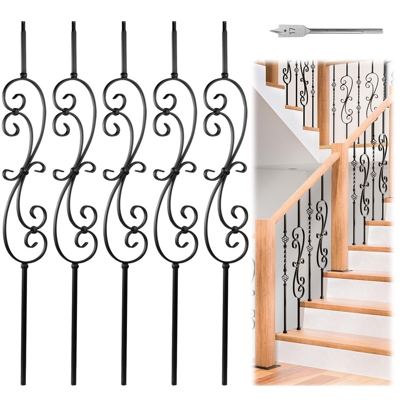 Muzata 10P 44" Hollow Satin Black Iron Double Twist Metal