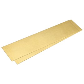 QUARKZMAN Brass Sheet, 2 Pieces 8" x 2" x 0.0197" H62 Metal Plates for Crafts, Electrical Repairs, Industrial