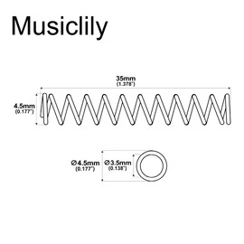 Musiclily Pro 4.5X35mm Steel Springs for Electric Bass Bridge Saddle, Black (Set of 20)