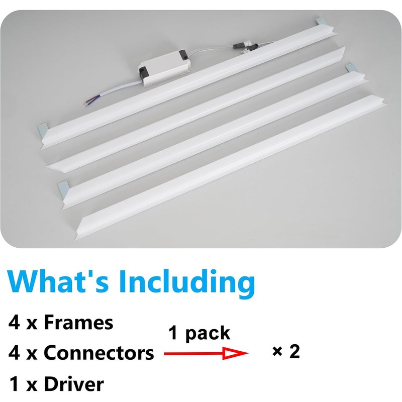 FENGSENGSHUIQI Flat Panel Light 2x2 Ft 2 Pack Led Frame