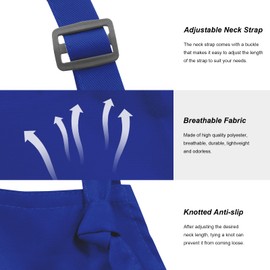 IMERAGO 15 Pcs Adult Aprons Bulk with Pockets Adjustable Bib Chef Apron for Women Men Painting Cooking Crafting (Blue, L)