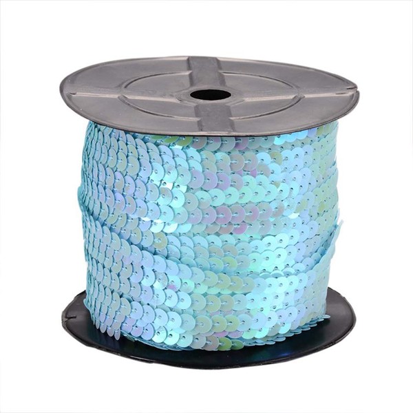 PH PandaHall 100 Yards 6mm Flat Sequin Strip Light Blue