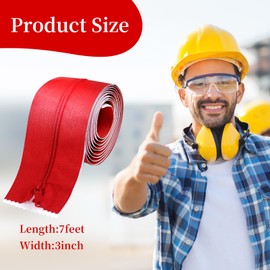 14 Rolls Heavy Duty Zippers 7 Ft x 3 Inches Red Zipper Tape for Dust Barriers Self Adhesive Instant Zipper Door Kits Dust Protector Zipper with 16 Pcs Flap Hooks 1 Sheeting Cutter